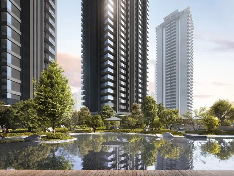Krisumi Waterside Residences by Nikken Sekkei Indo-Japanese luxury residential project in Sector 36A Gurgaon